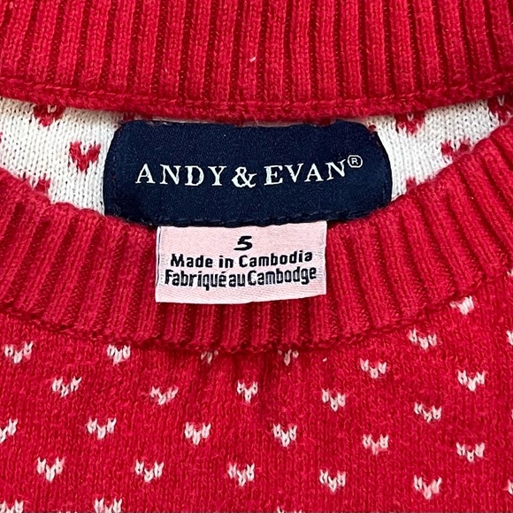 🎄 Andy & Evan Girls’ Holiday Fair Isle Sweater Pattern - Size 5 🎄 - Picture 3 of 8